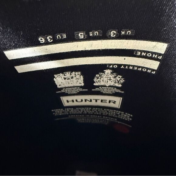 Hunter Womens Original Black Matte Tall Rain Boots With Boots Socks Size 5 - Picture 7 of 7